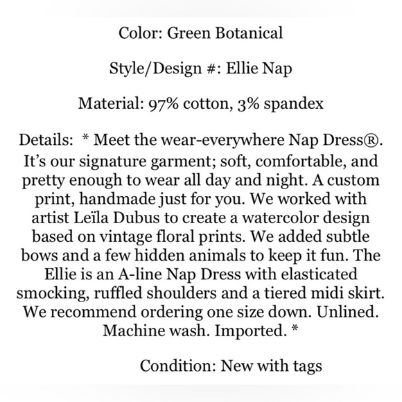 NWT Hill House Ellie Nap Dress - Picture 9 of 10